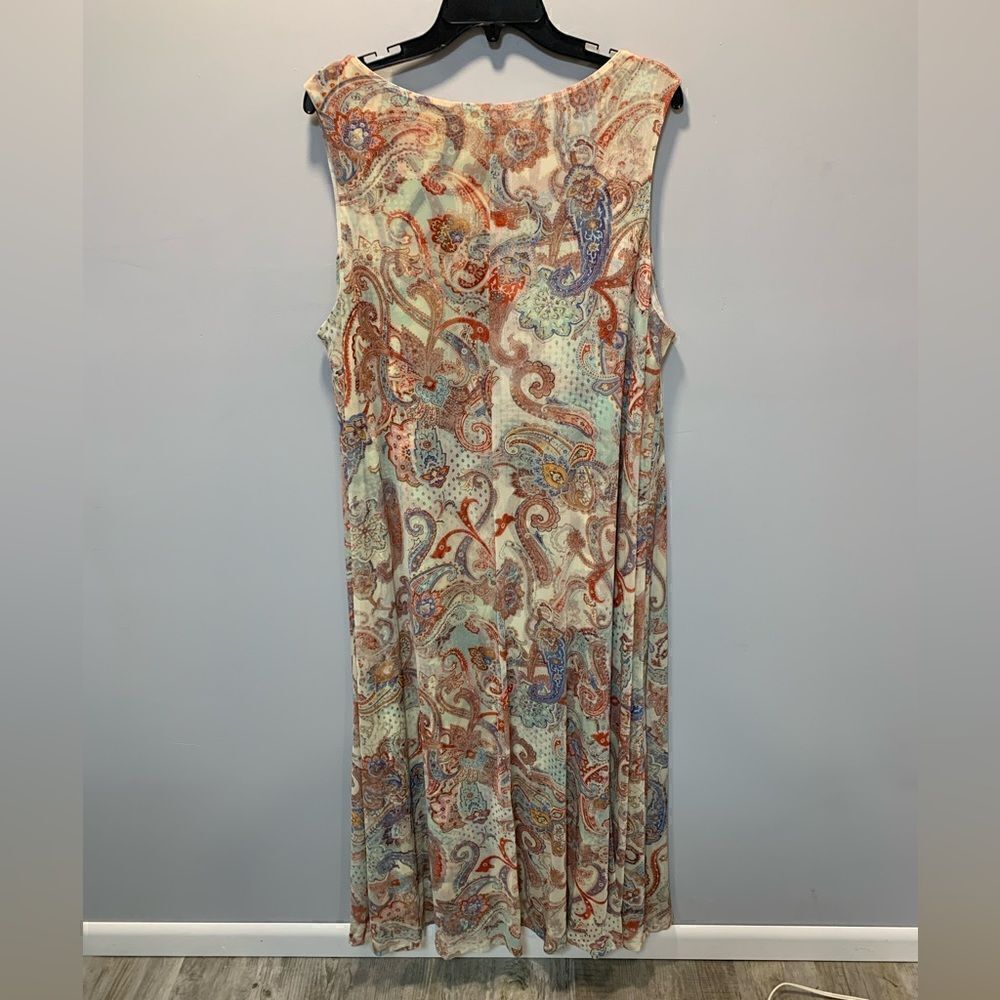 NWT attitude by Renee stretchy sleeveless maxi dress with  overlay size 1X - Picture 9 of 13